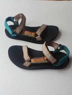 Teva Dessert Print Original Womens Velcro Sandals Sz 8